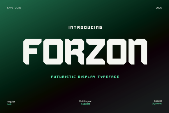 Forzon: The Futuristic Display Typeface for Bold Designs