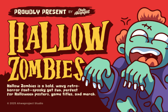 Hallow Zombies: A Spooky and Fun Retro-Horror Display Font